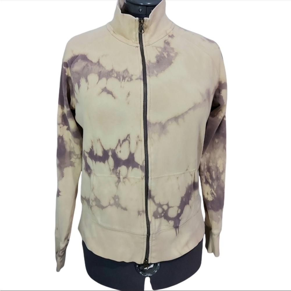 One Of A Kind Vintage Roots Zip Up Sweater Size XL Beige and Purple